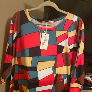 Mid sleeve multi color formal dress for women